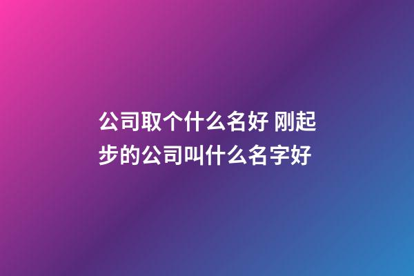 公司取个什么名好 刚起步的公司叫什么名字好-第1张-公司起名-玄机派